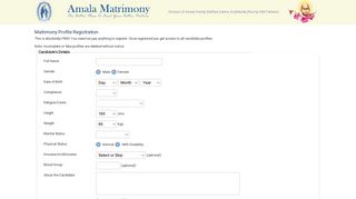 
                            6. Amala Matrimony - FREE Profile Registration