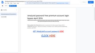 
                            12. AmaLand password free premium account login bypass April 2016