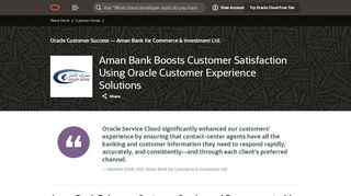 
                            13. Aman Bank Boosts Customer Satisfaction Using Oracle Customer ...