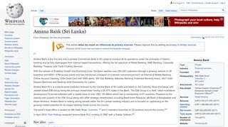 
                            6. Amana Bank (Sri Lanka) - Wikipedia