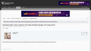 
                            10. Amankah login 5 akun adsense di 5 hape berbeda dengan wifi yang ...