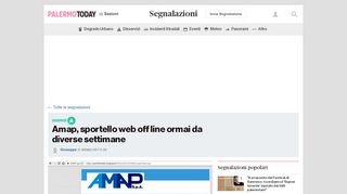 
                            8. Amap, sportello web off line ormai da diverse settimane - PalermoToday