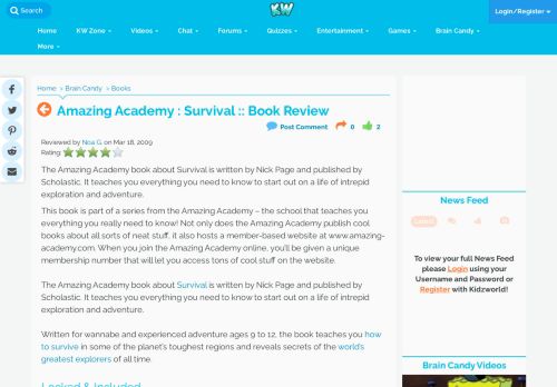 
                            3. Amazing Academy : Survival :: Book Review - Kidzworld.com