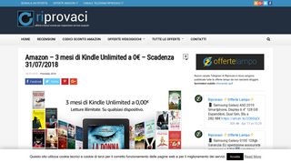 
                            11. Amazon – 3 mesi di Kindle Unlimited a 0€ – Scadenza 31/07/2018 ...