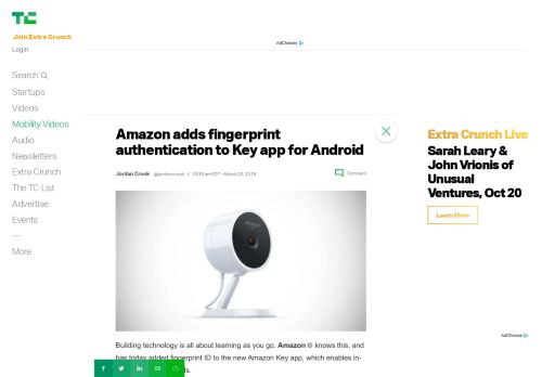 
                            11. Amazon adds fingerprint authentication to Key app for Android ...