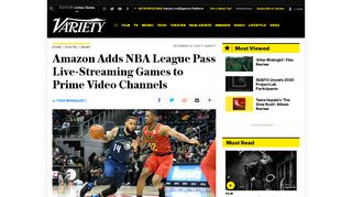 
                            12. Amazon Adds NBA League Pass to Prime Video Channels – Variety