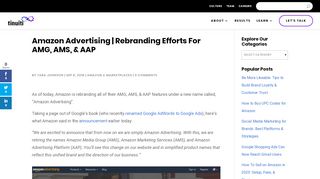 
                            12. Amazon Advertising | Rebranding Efforts For AMG, AMS, & AAP