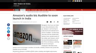 
                            11. amazon: Amazon's audio biz Audible to soon launch in India - Times ...