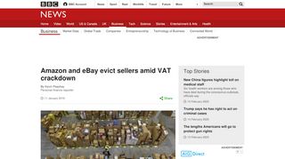 
                            10. Amazon and eBay evict sellers amid VAT crackdown - BBC News