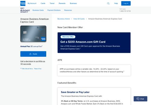 
                            10. Amazon Business American Express Card