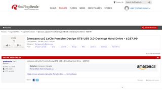 
                            6. [Amazon Canada] LaCie Porsche Design 8TB USB 3.0 ...