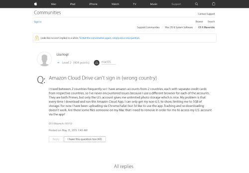 
                            11. Amazon Cloud Drive can't sign in (wrong c… - Apple Community ...