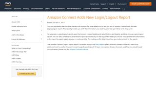 
                            1. Amazon Connect Adds New Login/Logout Report - AWS - Amazon.com
