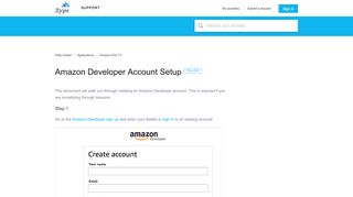 
                            11. Amazon Developer Account Setup – Help Center - Support - Zype