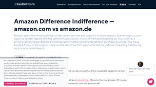
                            7. Amazon Difference Indifference — amazon.com vs amazon.de