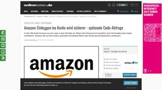 
                            6. Amazon: Einloggen ins Konto wird sicherer - optionale Code-Abfrage