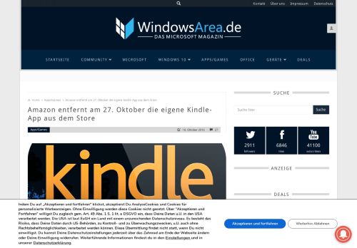 
                            12. Amazon entfernt am 27. Oktober die eigene Kindle-App aus dem Store