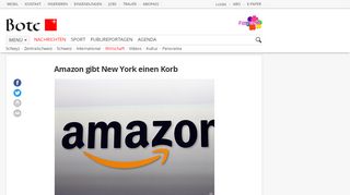 
                            11. Amazon gibt New York einen Korb | Wirtschaft | Bote der Urschweiz