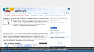
                            8. Amazon in Teilen offline: Probleme mit Logins auch bei Drittanbietern ...