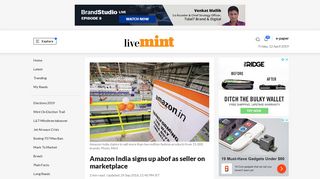 
                            10. Amazon India signs up abof as seller on marketplace - Livemint