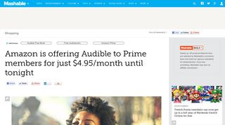 
                            11. Amazon is offering Audible to Prime members for just $4.95/month ...