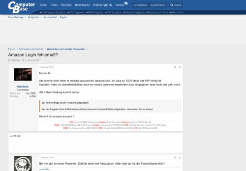 
                            6. Amazon Login fehlerhaft? | ComputerBase Forum