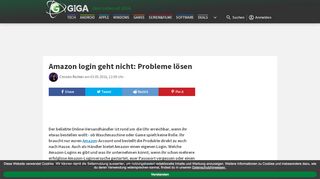 
                            11. Amazon login geht nicht: Probleme lösen – GIGA