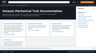 
                            7. Amazon Mechanical Turk Documentation