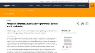
                            4. Amazon Newsroom - Amazon.de startet Advantage Programm für ...