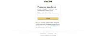 
                            2. Amazon Password Assistance - Amazon.com