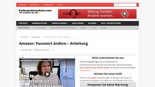 
                            6. Amazon: Passwort ändern - Anleitung | Onlinewarnungen.de