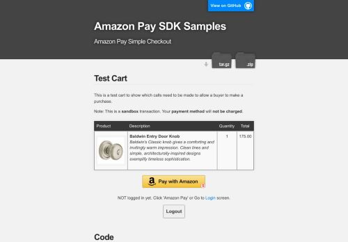 
                            8. Amazon Pay SDK Samples - GitHub Pages