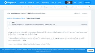 
                            1. Amazon Payments im Core? - Shopware Community Forum