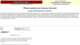 
                            5. Amazon Phishing Scam E-Mails(2): Please Update Your Amazon ...