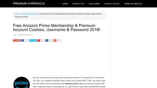 
                            3. Amazon Prime Accounts & Passwords - Premium Chronicle