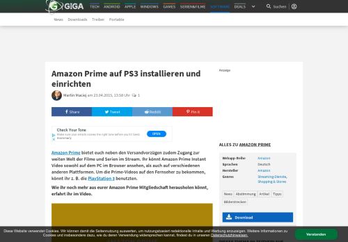 
                            12. Amazon Prime auf PS3 installieren und einrichten – GIGA