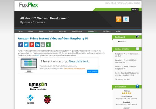 
                            11. Amazon Prime Instant Video auf dem Raspberry Pi | FoxPlex