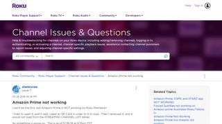 
                            12. Amazon Prime not working - Roku Forums