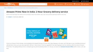 
                            11. Amazon Prime Now in India: 2 Hour Grocery delivery service