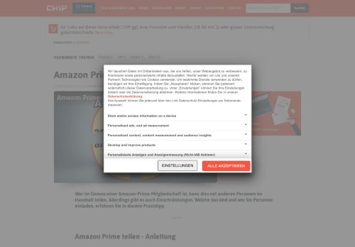 
                            5. Amazon Prime: So teilen Sie Ihre Mitgliedschaft - CHIP