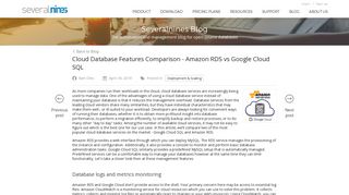 
                            12. Amazon RDS vs Google Cloud SQL - Severalnines