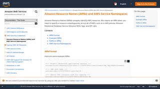 
                            5. Amazon Resource Names (ARNs) and AWS Service Namespaces ...