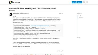 
                            11. Amazon SES not working with Discourse new install - installation ...