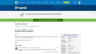 
                            12. Amazon SES support? [#1422294] | Drupal.org