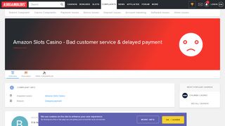 
                            13. Amazon Slots Casino - Bad customer service & delayed payment ...