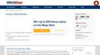 
                            7. Amazon Slots Review. Play 500+ top slots and bingo games