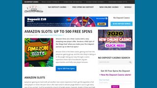 
                            6. Amazon Slots: Up to 500 Free spins - New No Deposit Casino