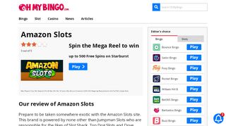 
                            3. Amazon Slots | Up To 500 FREE SPINS on Starburst | OhMyBingo