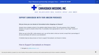 
                            10. Amazon Smile — Canvasback Missions, Inc.