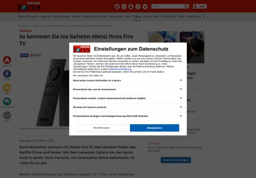 
                            7. Amazon: So kommen Sie ins Geheim-Menü Ihres Fire TV - FOCUS ...